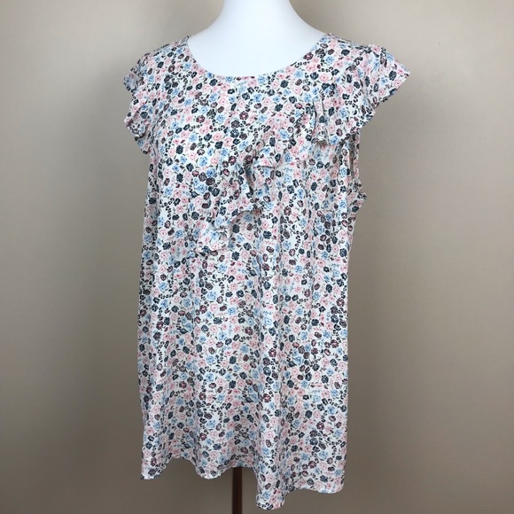 Motherhood Maternity Tops - Motherhood Maternity Ruffle Cap Sleeve Floral Top